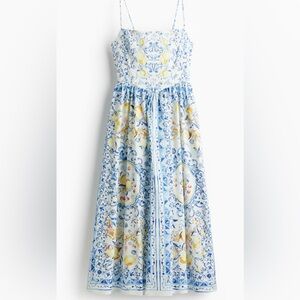 Floral Blue and Yellow Maxi Dress